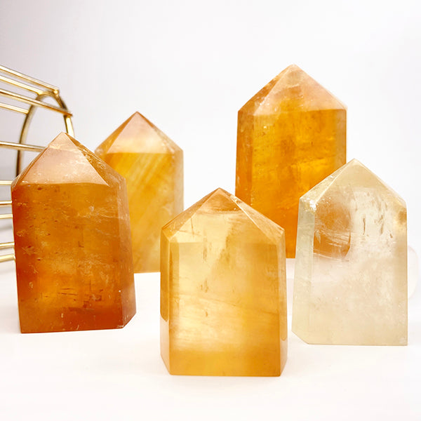 Natural Honey Calcite Tower