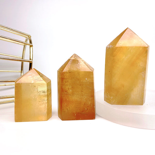 Natural Honey Calcite Tower