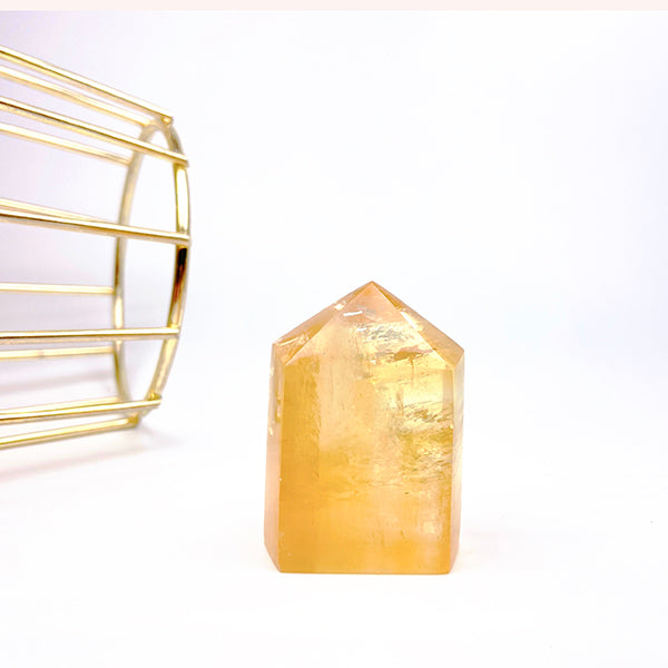 Natural Honey Calcite Tower