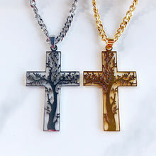 Load image into Gallery viewer, Stainless Steel  Crucifix  Pendant Piercing Tree Necklace NB0006