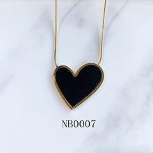 Load image into Gallery viewer, Stainless Steel Black Heart Pendant  Enamel Necklace NB0007