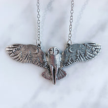 Load image into Gallery viewer, Stainless Steel Owl Fly Pendant Forest Moon Necklace NB0008