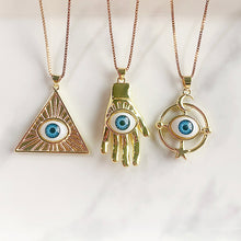 Load image into Gallery viewer, Titanium Steel Evil Eyes Pendant Personality Necklace NB0016-18