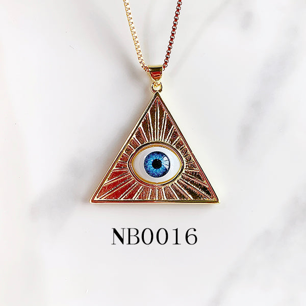 Titanium Steel Evil Eyes Pendant Personality Necklace NB0016-18