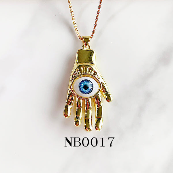 Titanium Steel Evil Eyes Pendant Personality Necklace NB0016-18