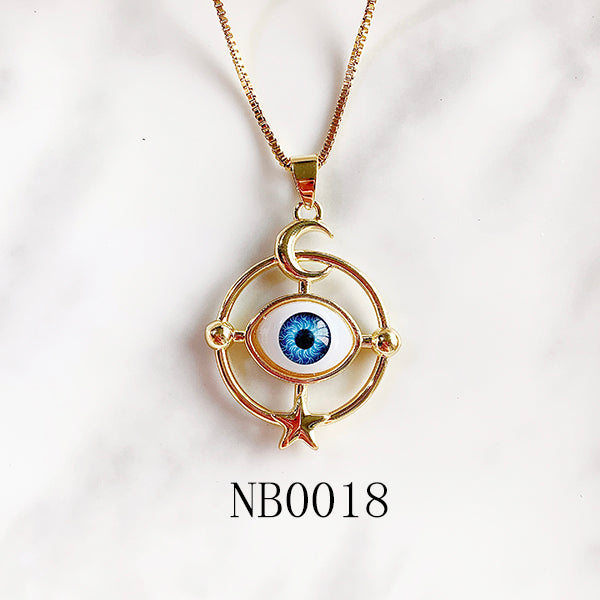 Titanium Steel Evil Eyes Pendant Personality Necklace NB0016-18