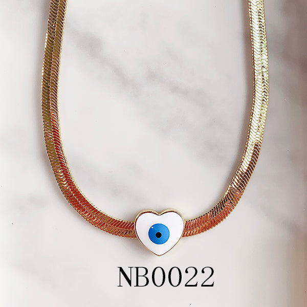 Stainless Steel  Evil Eyes Pendant  Enamel  Necklace NB0019-22