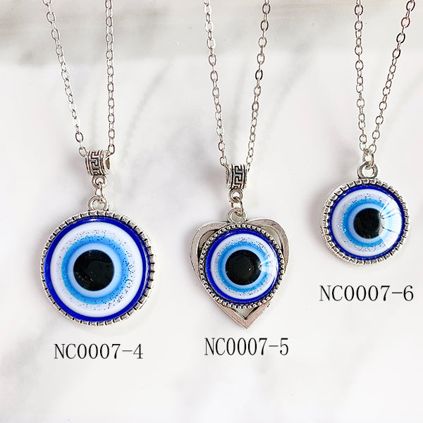 Stainless Steel Evil Eyes Pendant  Necklace NC0007