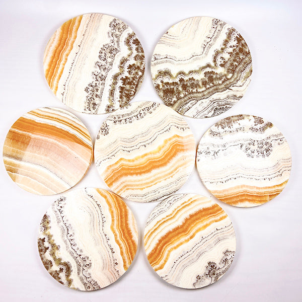 Natural Orange Calcite Disc