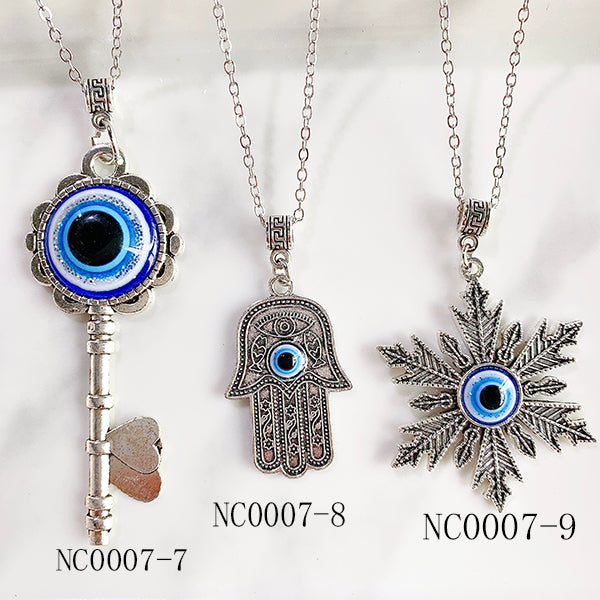 Stainless Steel Evil Eyes Pendant  Necklace NC0007