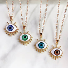 Load image into Gallery viewer, Stainless Steel Evil Eyes Pendant Necklace NC0008