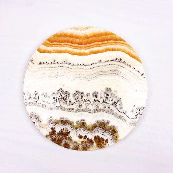 Natural Orange Calcite Disc