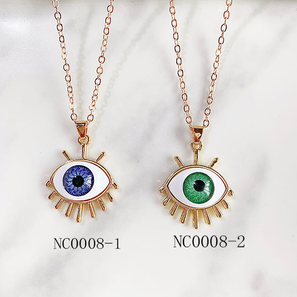 Stainless Steel Evil Eyes Pendant Necklace NC0008