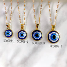 Load image into Gallery viewer, Stainless Steel Evil Eyes Pendant Blue Eye 12mm-30mm Necklace NC0009