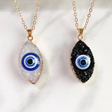 Stainless Steel Evil Eyes Pendant The Color Of Resin Necklace NC0011