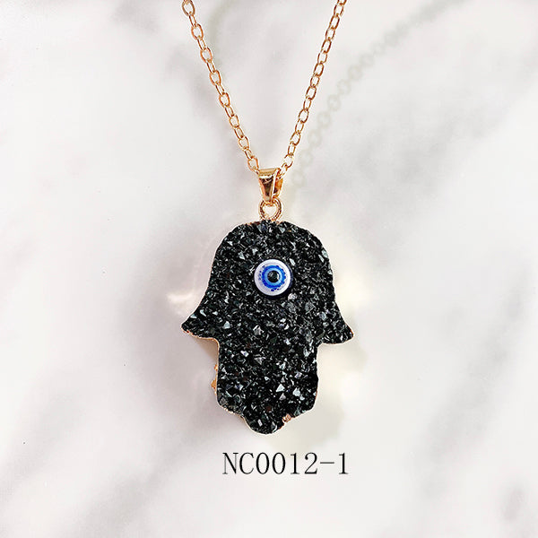 Stainless Steel Evil Eyes Pendant The Color Of Resin Necklace NC0012