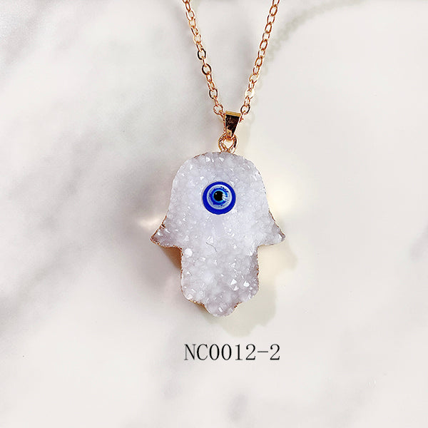 Stainless Steel Evil Eyes Pendant The Color Of Resin Necklace NC0012