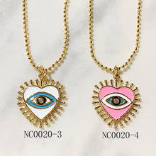 Load image into Gallery viewer, Stainless Steel Evil Eyes Pendant Enamel Necklace NC0020