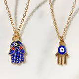 Stainless Steel Evil Eyes Pendant Enamel  Necklace NC0021