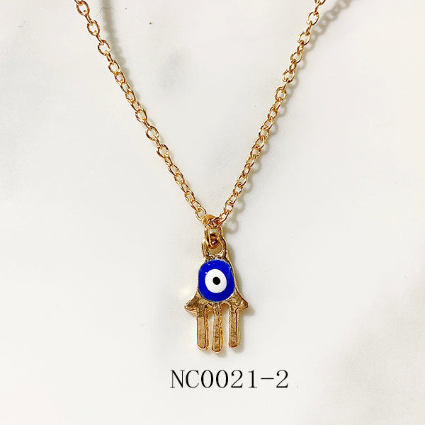 Stainless Steel Evil Eyes Pendant Enamel  Necklace NC0021