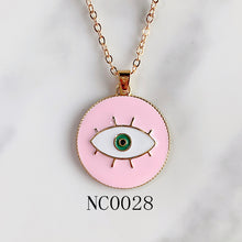 Load image into Gallery viewer, Stainless Steel Evil Eyes Pendant Enamel Necklace NC0028