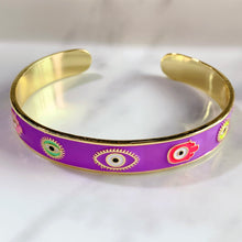 Load image into Gallery viewer, Stainless Steel Evil Eyes Enamel Bracelet BA0012-17