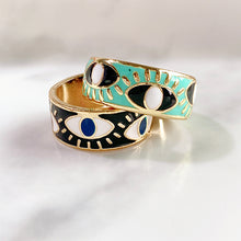 Load image into Gallery viewer, Stainless Steel Evil Eyes Open Enamel  Ring RA0002