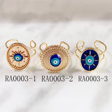 Stainless Steel Evil Eyes can adjust Ring RA0003