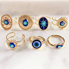 Load image into Gallery viewer, Stainless Steel Evil Eyes can adjust Ring RA0003