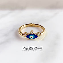 Load image into Gallery viewer, Stainless Steel Evil Eyes can adjust Ring RA0003