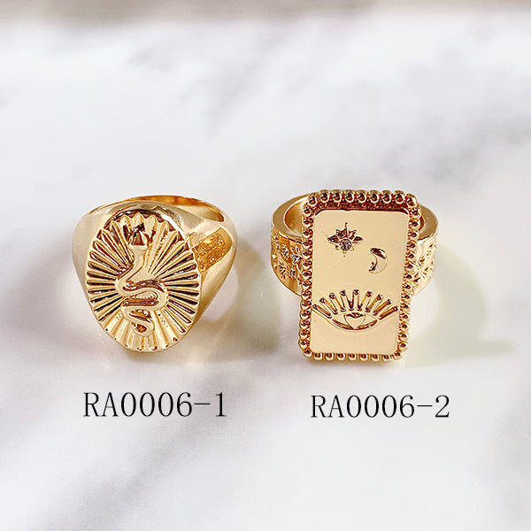 Stainless Steel Evil Eyes Zircon Ring RA0006