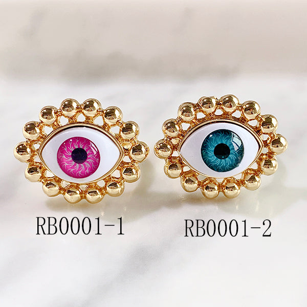 Stainless Steel Evil Eyes Can Adjust Ring RB0001