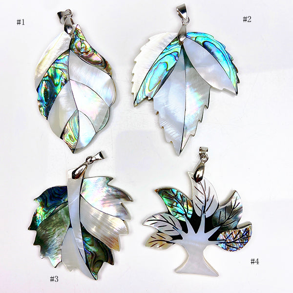 Beautiful Abalone Shell With Shell Pendant  （Leaf / Fish / Sea horse / Fox /Butterfly ）