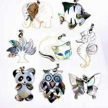 Load image into Gallery viewer, Beautiful Abalone Shell With Shell Pendant (Owl /Panda /Elephant)