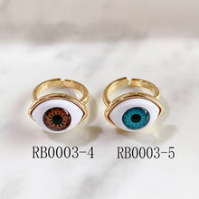 Load image into Gallery viewer, Stainless Steel Evil Eyes Can Adjust Ring RB0003