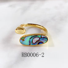 Load image into Gallery viewer, Stainless Steel Evil Eyes Zircon Smile Shell  Can Adjust Ring RB0006