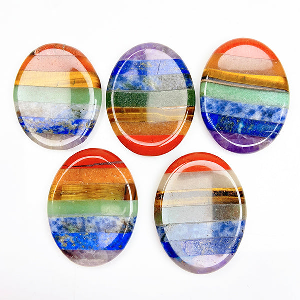 Natural Seven Chakras Worry Stone