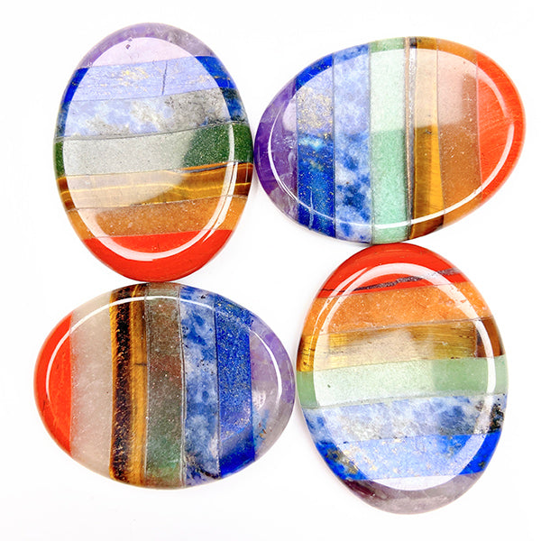 Natural Seven Chakras Worry Stone