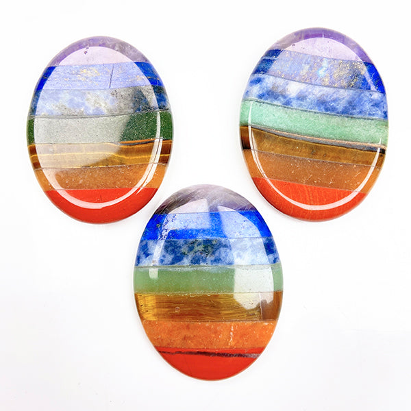 Natural Seven Chakras Worry Stone