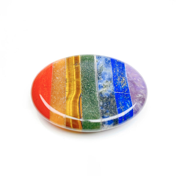 Natural Seven Chakras Worry Stone