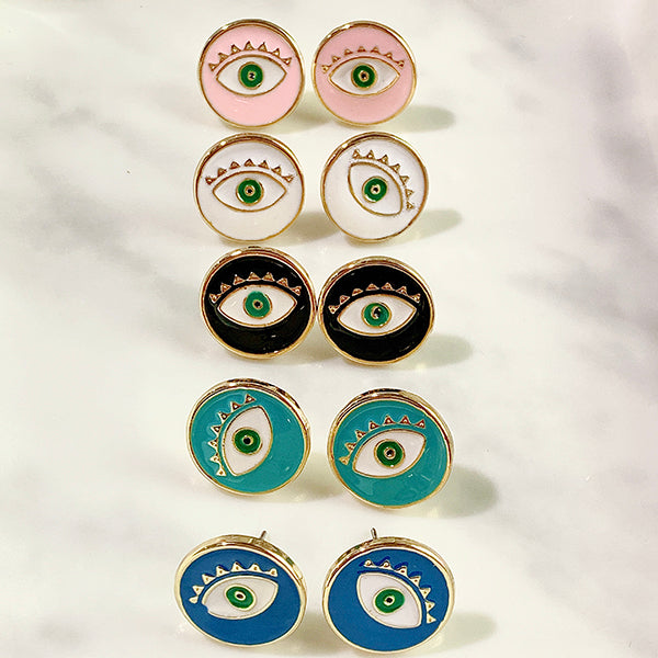 Alloy Evil Eyes Enamel Earring EB0001