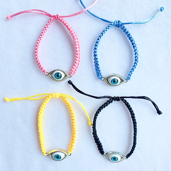 Resin  Evil Eyes Hand Knitting Bracelet BC0005