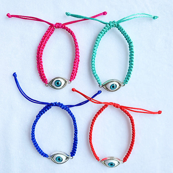 Resin  Evil Eyes Hand Knitting Bracelet BC0005