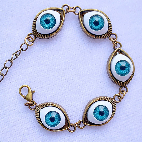 Stainless Steel Evil Eyes Resin Bracelet BC0015