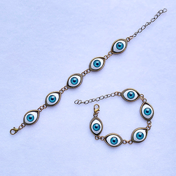 Stainless Steel Evil Eyes Resin Bracelet BC0015