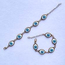 Load image into Gallery viewer, Stainless Steel Evil Eyes Resin Bracelet BC0015