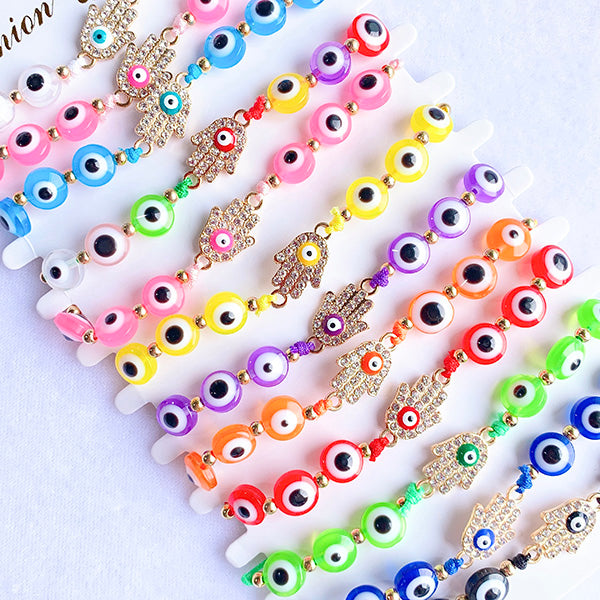 Resin  Evil Eyes  Zircon Bracelet BD0007