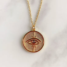 Load image into Gallery viewer, Stainless Steel Evil Eyes Pendant  Zircon  Necklace NA0054