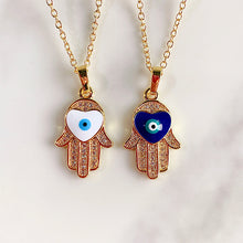 Load image into Gallery viewer, Stainless Steel Evil Eyes Pendant Zircon Necklace NA0055