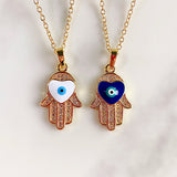 Stainless Steel Evil Eyes Pendant Zircon Necklace NA0055